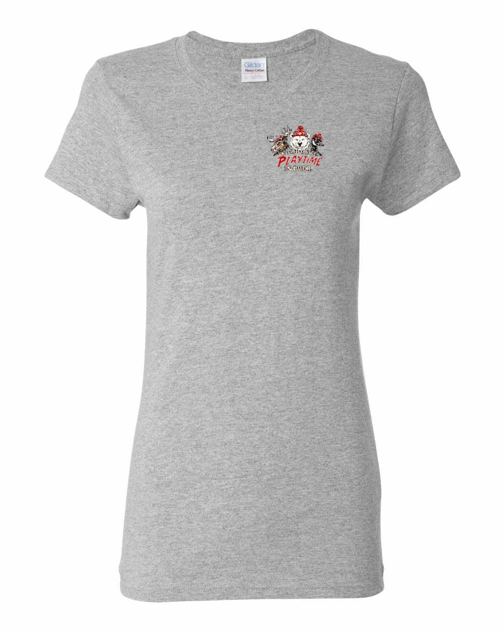 We Tried Nice New Left Chest and Back Women's Tee in Sport Grey