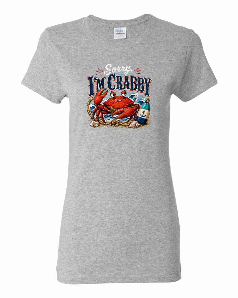 Sorry Im Crabby Women's Tee in Sport Grey
