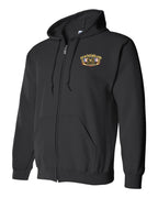 Newfoundland Thing Badge Left Chest Zip Hoodie in Black