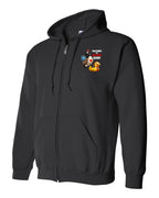 Poked the Wrong Goose Left Chest Zip Hoodie in Black