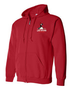 Lake Patrol Left Chest Zip Hoodie in Red