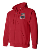 Trap Life Zip Hoodie in Red