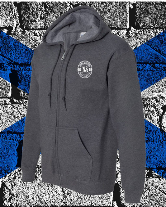 Born & Raised in Nova Scotia left chest ZIP Hoodie