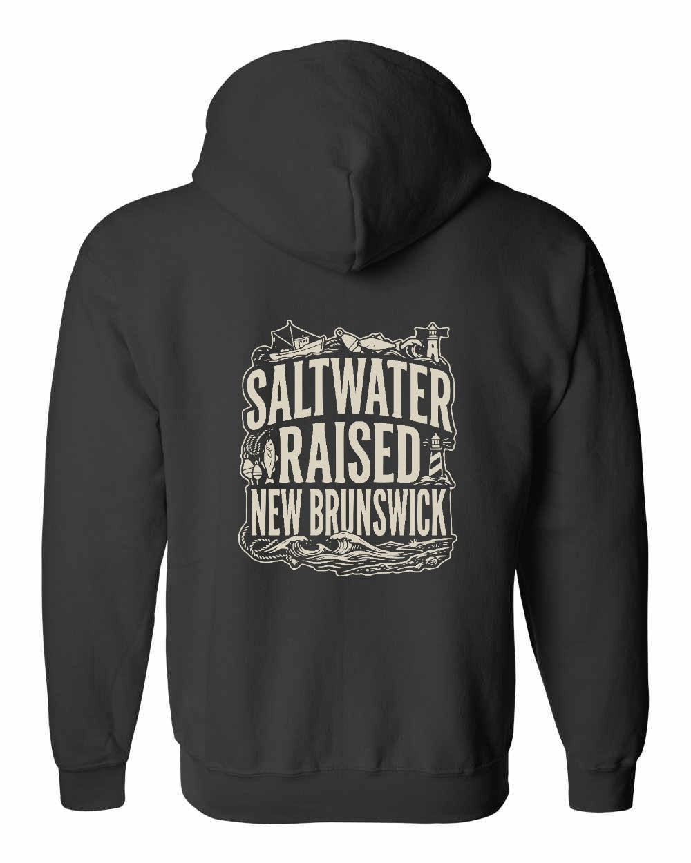 NB Saltwater Raised Folk Left Chest and Back Zip Hoodie - Unisex