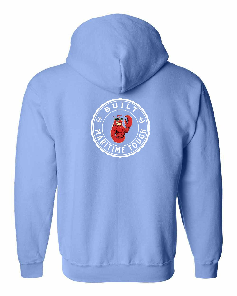 Built Maritime Tough Lobster Left Chest & Back Zip Hoodie - Unisex