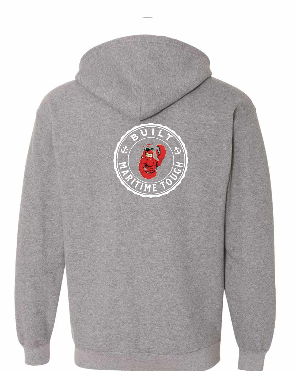 Built Maritime Tough Lobster Left Chest & Back Zip Hoodie - Unisex