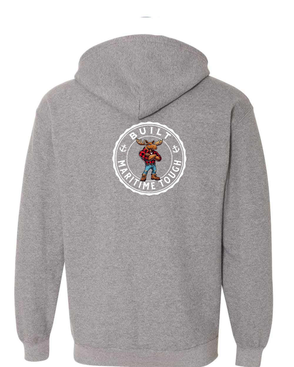 Built Maritime Tough Moose Left Chest & Back Zip Hoodie - Unisex