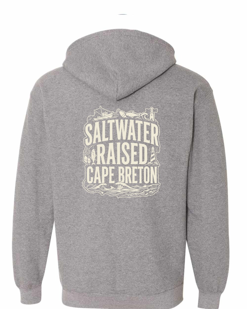 CB Saltwater Raised Folk Left Chest and Back Zip Hoodie - Unisex