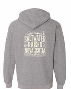 Saltwater Raised NS Folk Left Chest and Back Zip Hoodie - Unisex