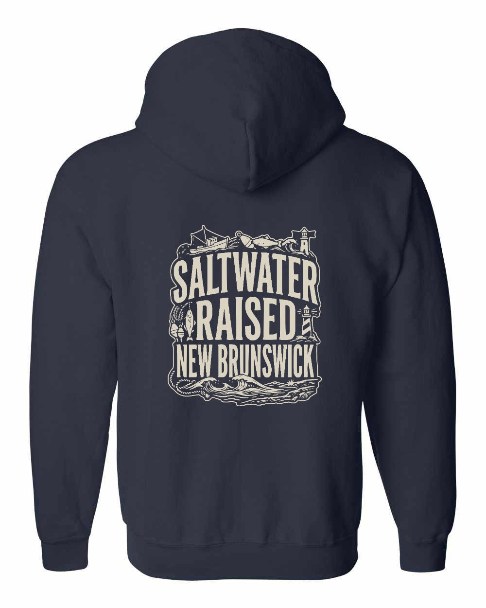 NB Saltwater Raised Folk Left Chest and Back Zip Hoodie - Unisex