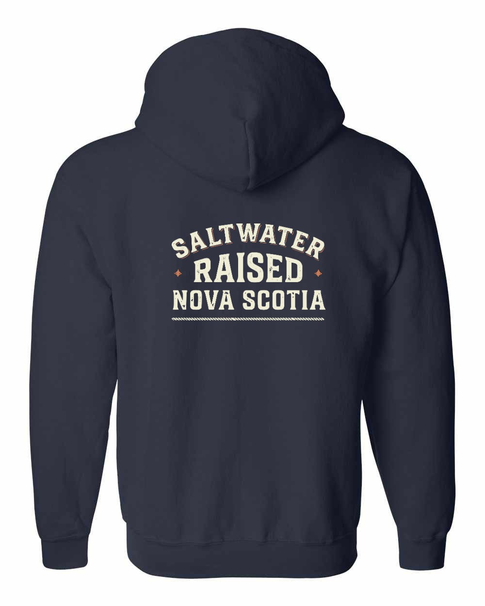 Saltwater Raised NS Sign Left Chest and Back Zip Hoodie - Unisex