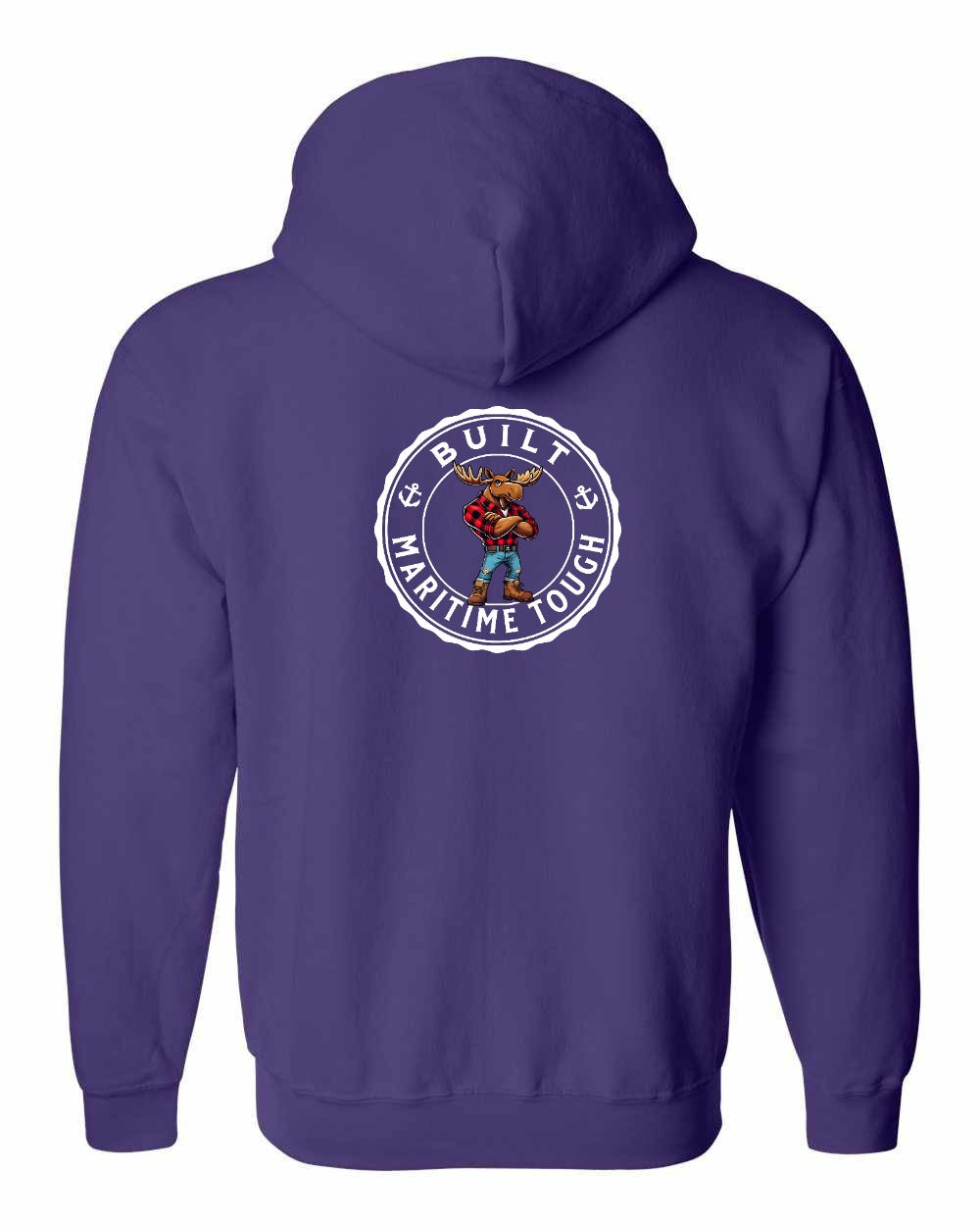 Built Maritime Tough Moose Left Chest & Back Zip Hoodie - Unisex