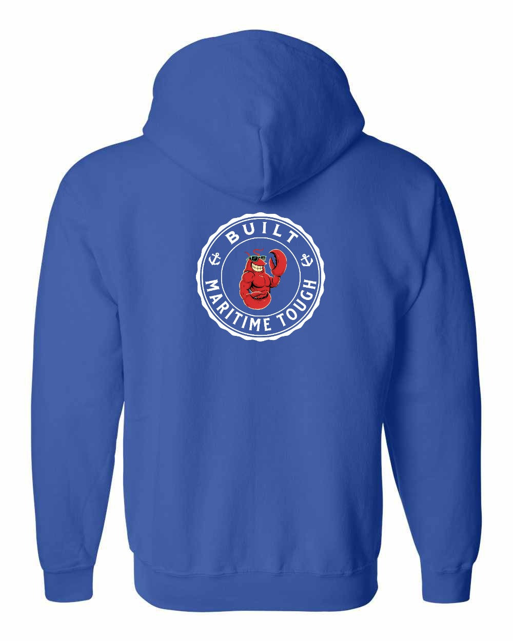Built Maritime Tough Lobster Left Chest & Back Zip Hoodie - Unisex