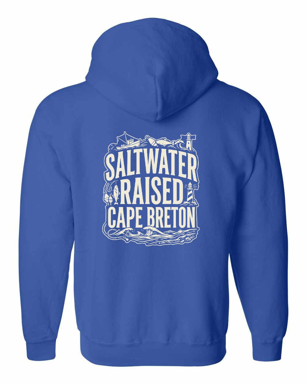 CB Saltwater Raised Folk Left Chest and Back Zip Hoodie - Unisex