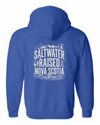 Saltwater Raised NS Folk Left Chest and Back Zip Hoodie - Unisex