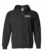 Made in PEI White Lettering Left Chest Zip Hoodie - Unisex