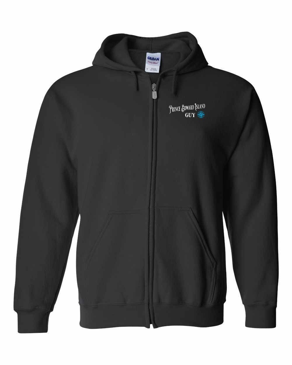 PEI Guy Blue Compass Left Chest Zip Hoodie - Unisex