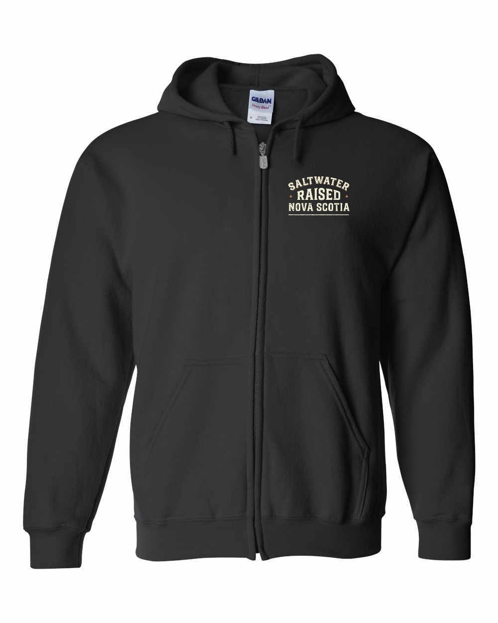 Saltwater Raised NS Sign Left Chest Zip Hoodie - Unisex
