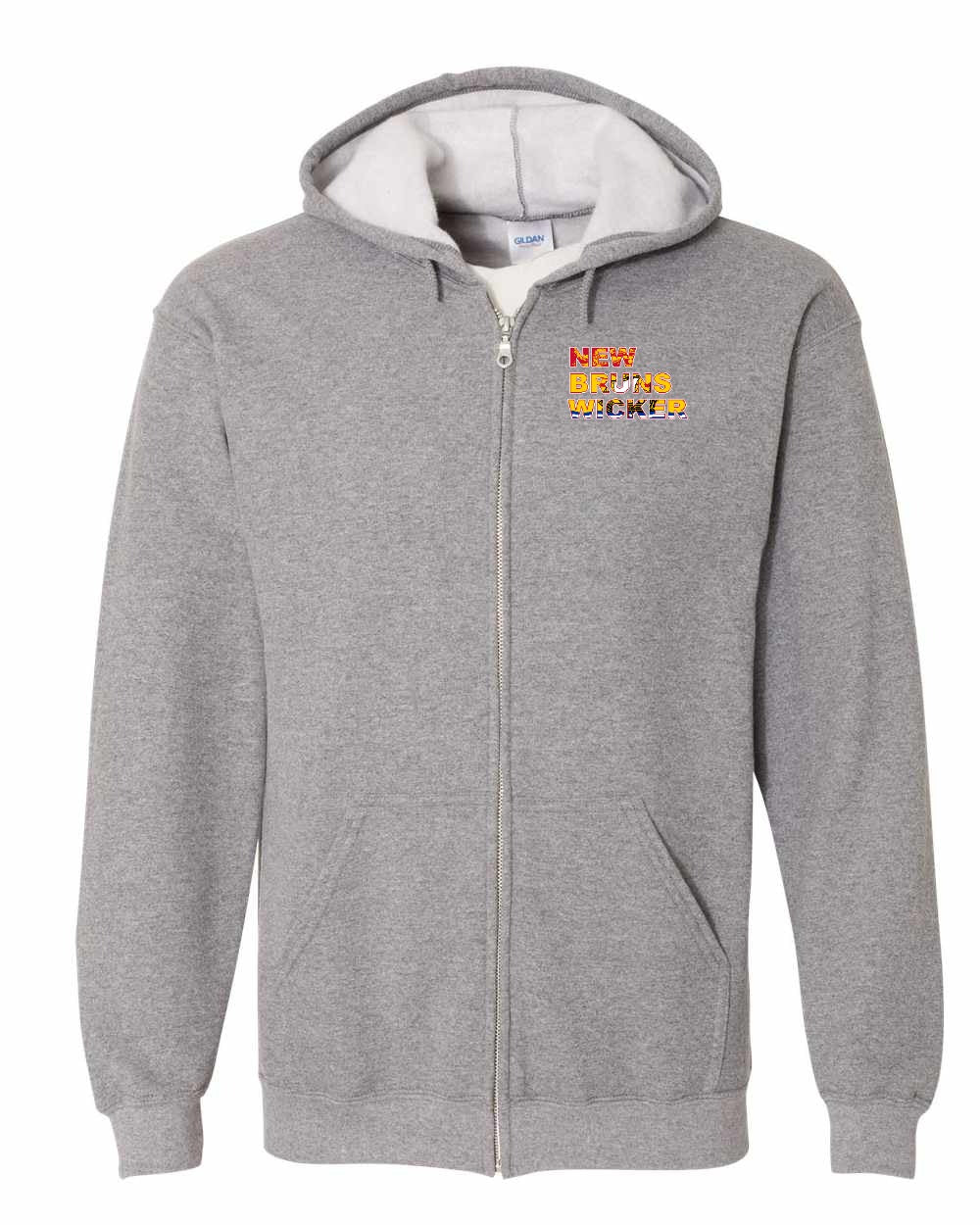 New Bruns Wicker Left Chest Zip Hoodie - Unisex