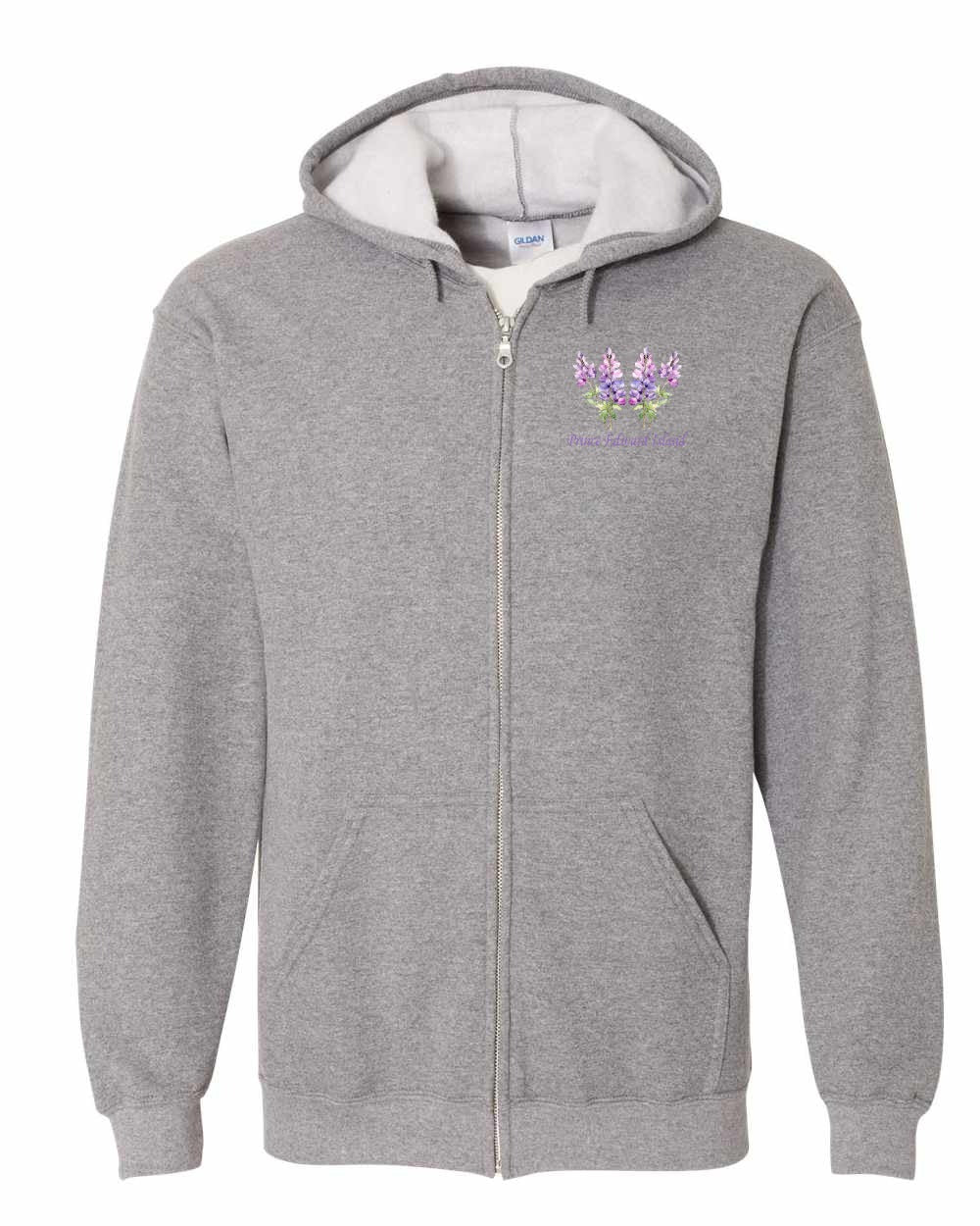 PEI Lupins Left Chest Zip Hoodie - Unisex