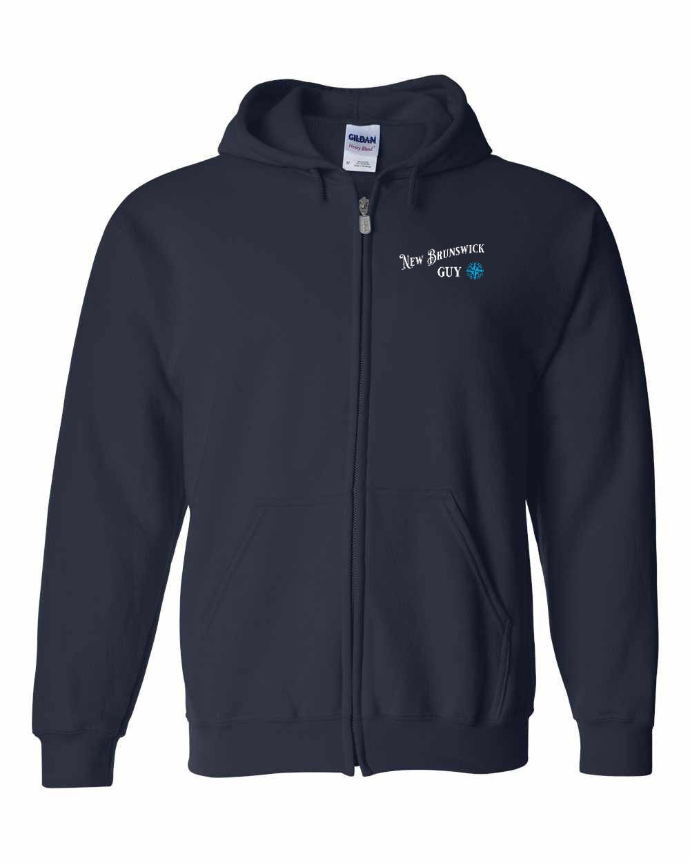 NB Guy Blue Compass Left Chest Zip Hoodie - Unisex
