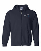 NB Guy Blue Compass Left Chest Zip Hoodie - Unisex