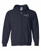 PEI Guy Blue Compass Left Chest Zip Hoodie - Unisex