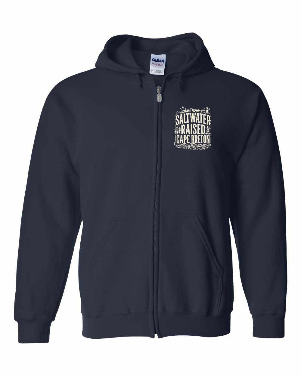CB Saltwater Raised Folk Left Chest Zip Hoodie - Unisex