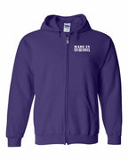 Made in NB White Lettering Left Chest Zip Hoodie - Unisex