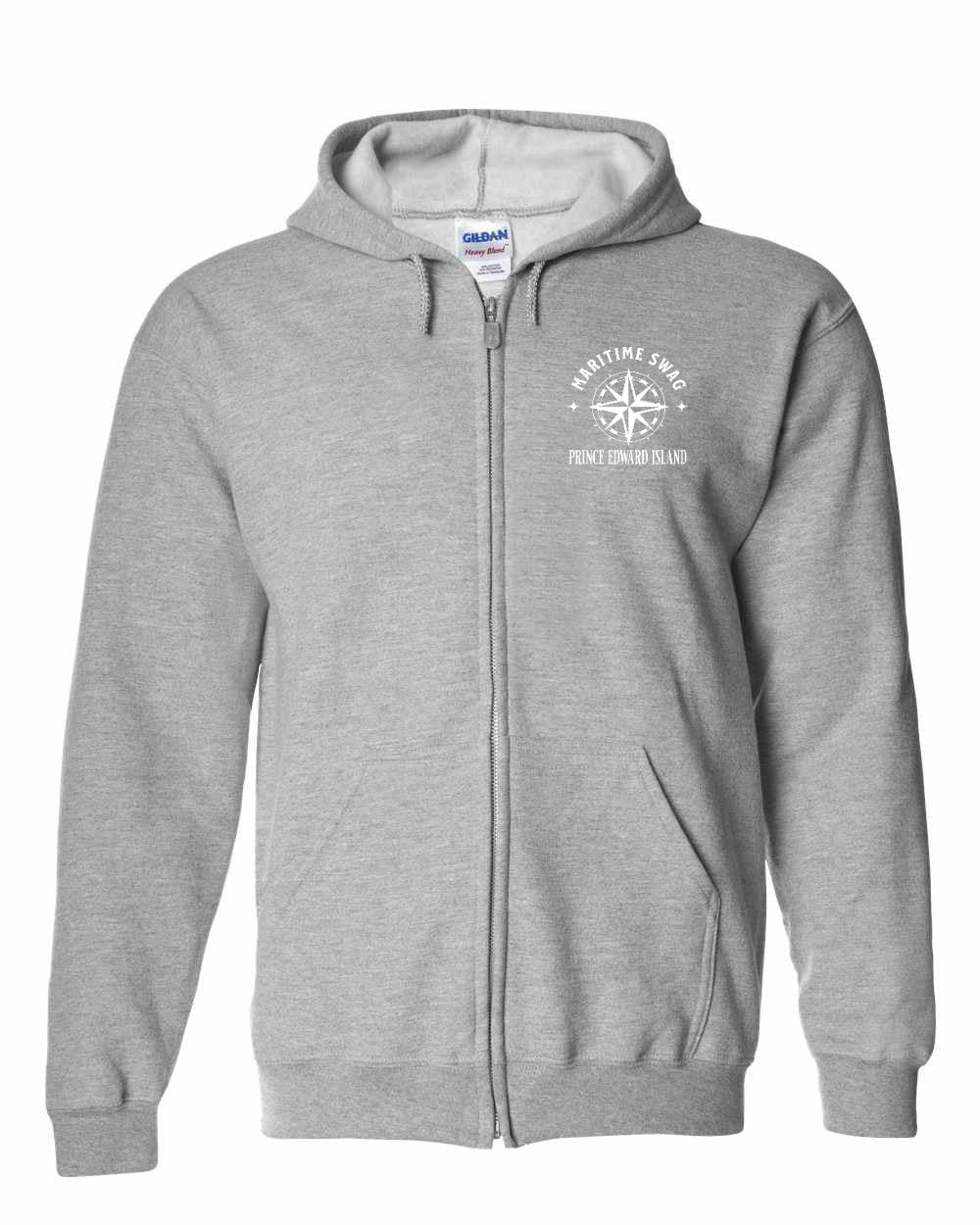 Maritime Swag PEI Compass Left Chest Zip Hoodie - Unisex
