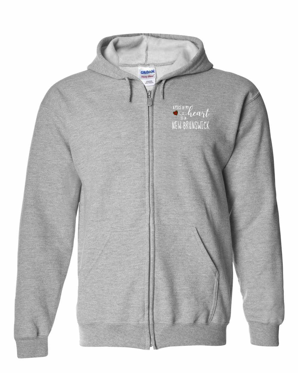 A piece of my Heart NB tartan heart Left Chest Zip Hoodie - Unisex