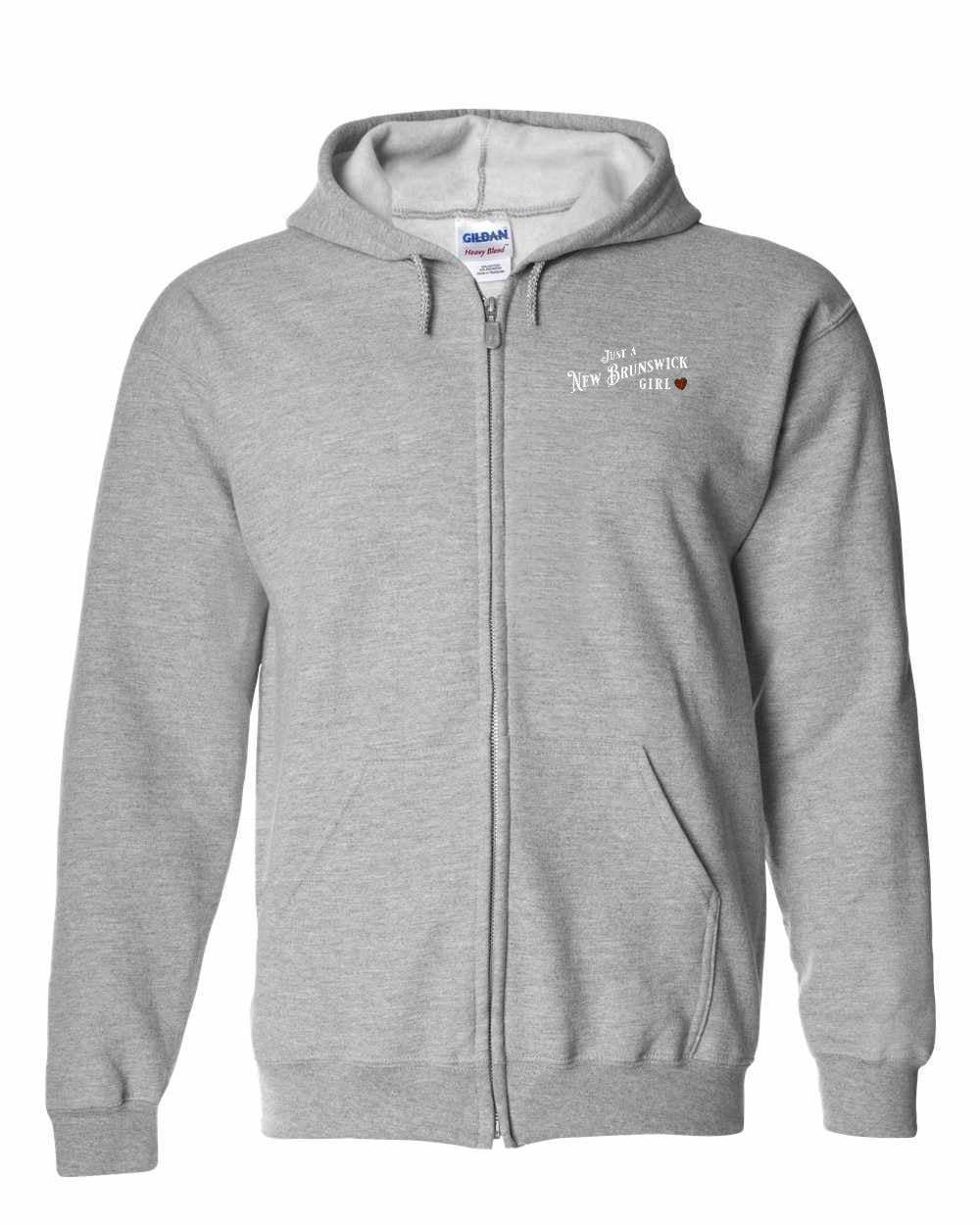 Just a NB Girl Tartan Heart Left Chest Zip Hoodie - Unisex