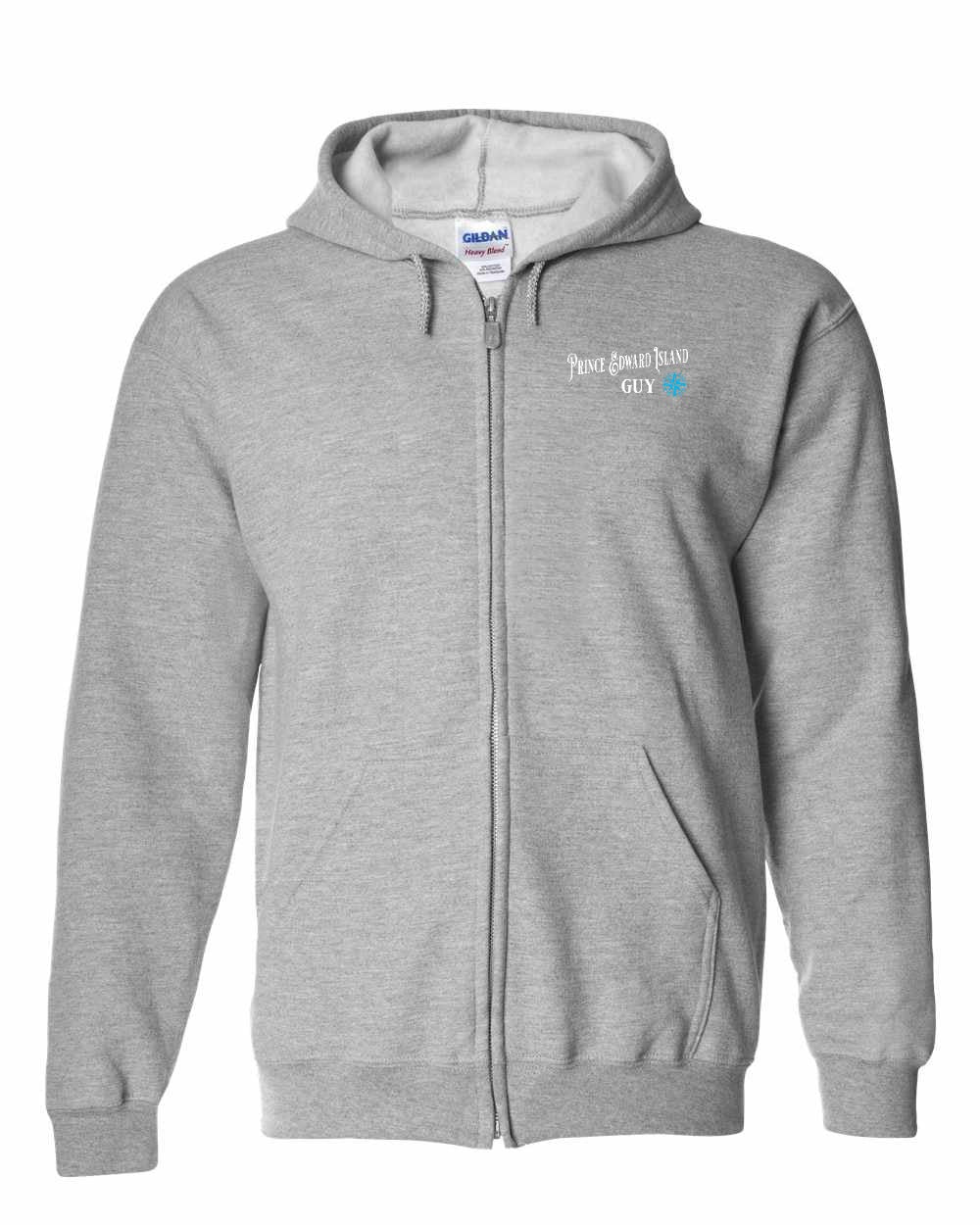 PEI Guy Blue Compass Left Chest Zip Hoodie - Unisex