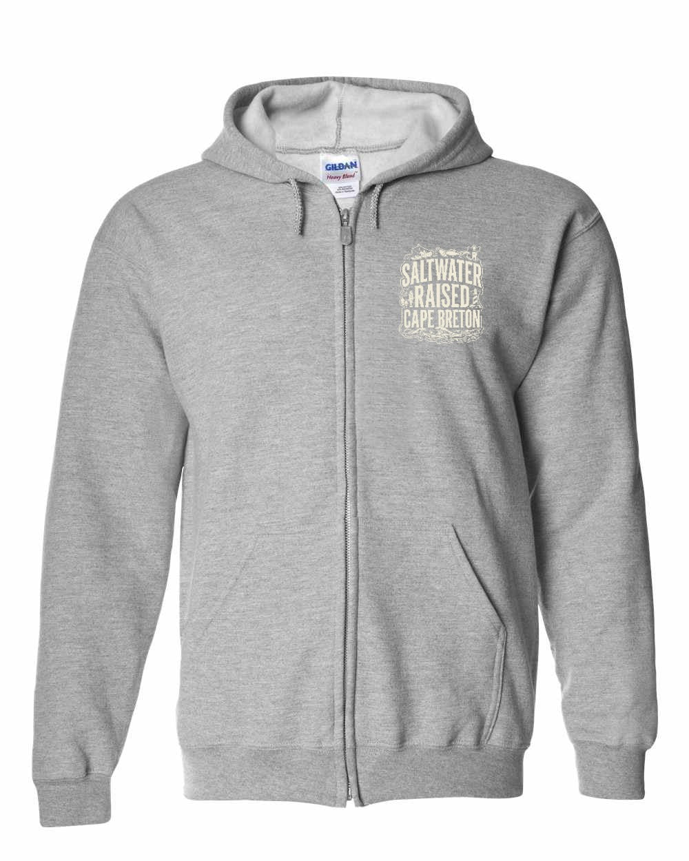 CB Saltwater Raised Folk Left Chest Zip Hoodie - Unisex