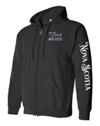 A piece of my Heart NS tartan heart Left Chest and Sleeve Zip Hoodie - Unisex