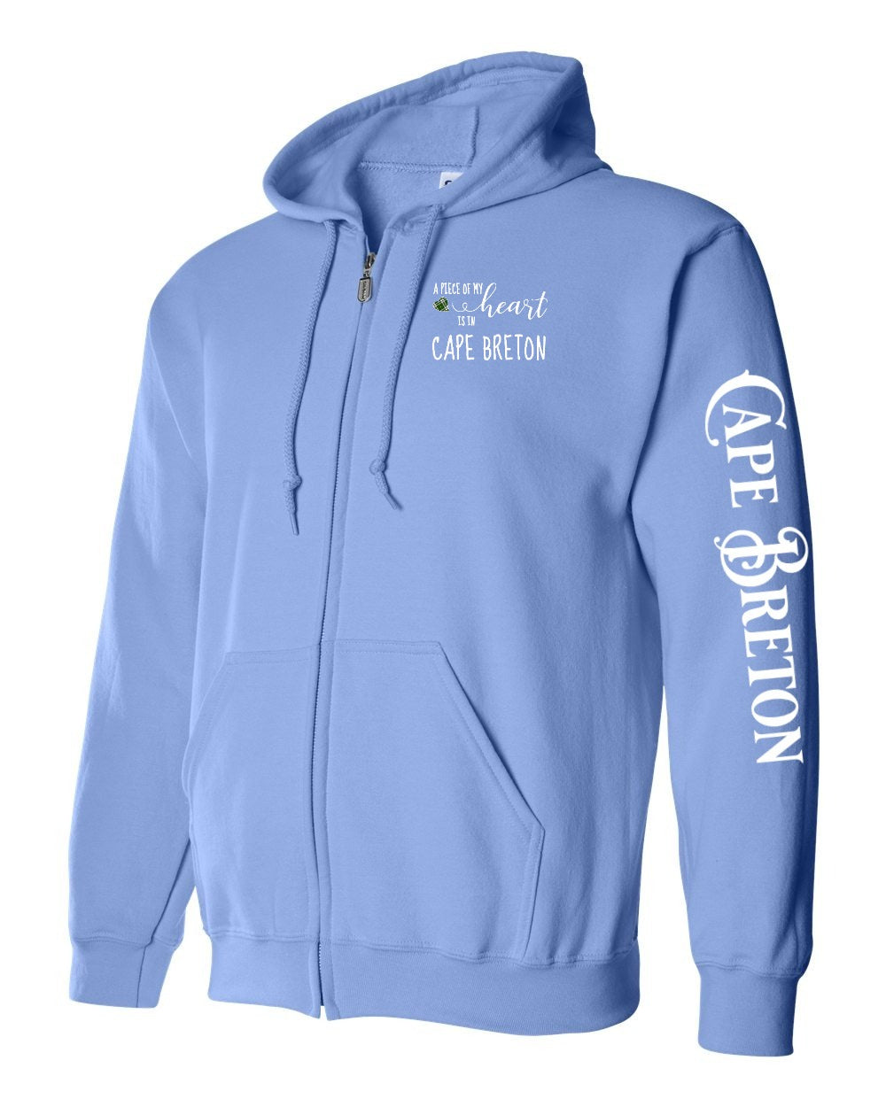 A piece of my Heart CB tartan heart Left Chest and Sleeve Zip Hoodie - Unisex