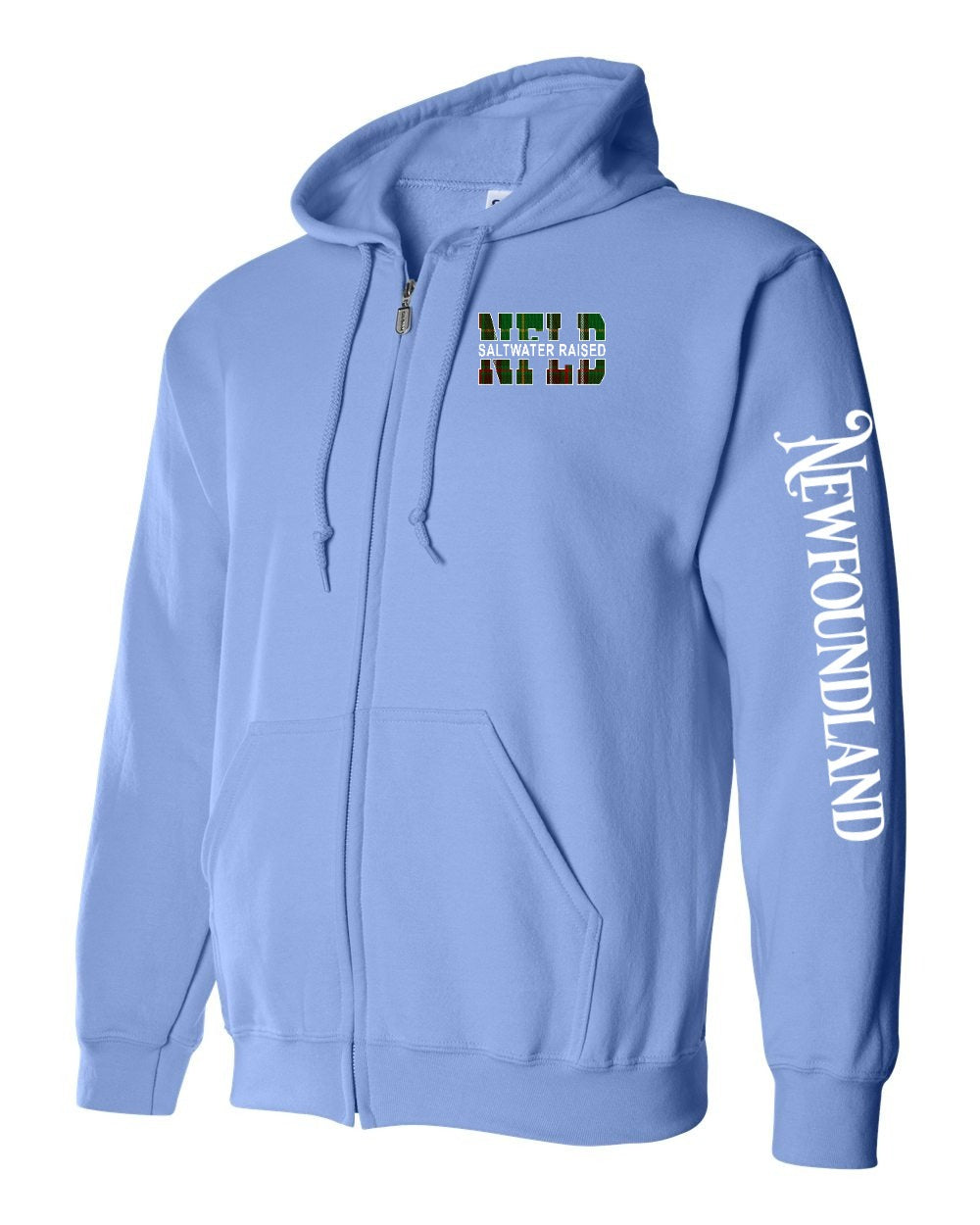 NFLD Saltwater Raised Left Chest and Sleeve Zip Hoodie - Unisex