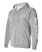 A piece of my Heart PEI tartan heart Left Chest and Sleeve Zip Hoodie - Unisex