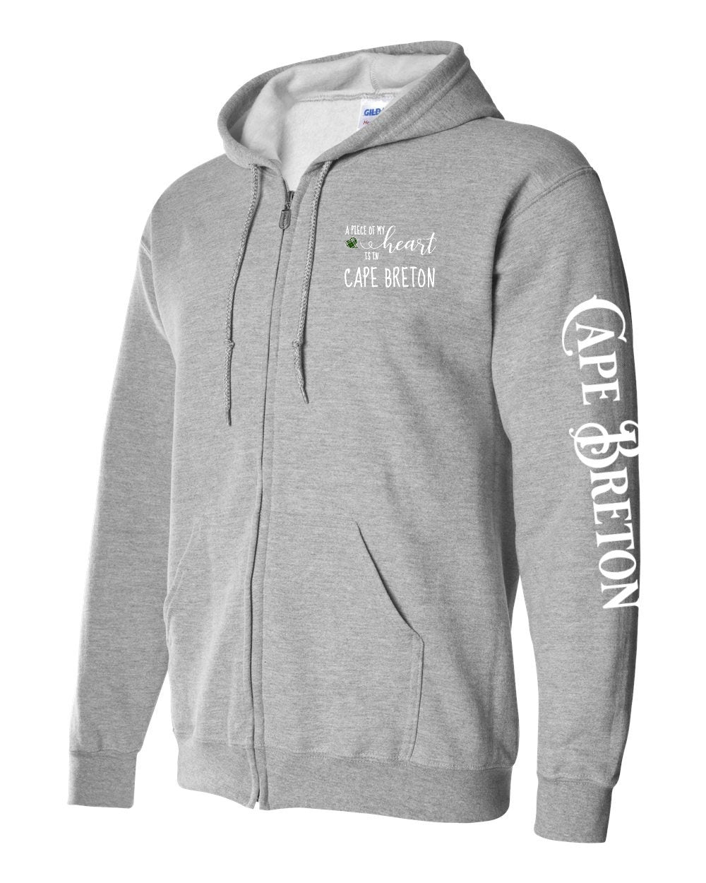 A piece of my Heart CB tartan heart Left Chest and Sleeve Zip Hoodie - Unisex